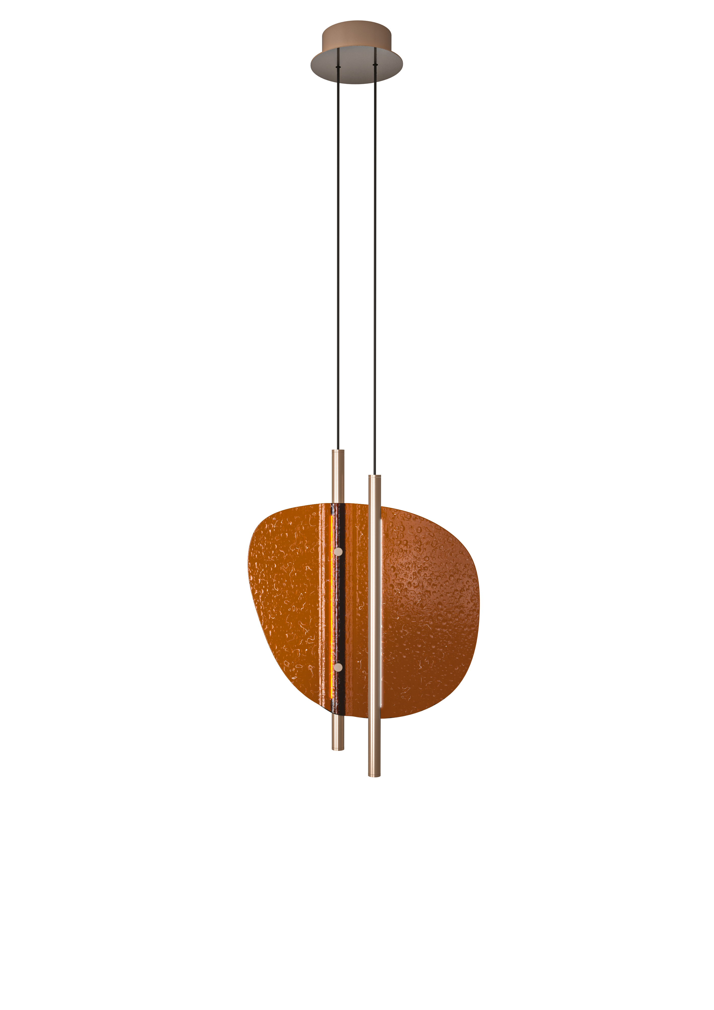 Italamp Clip 4050/S45 Pendant, Shiny champagne, brown glass