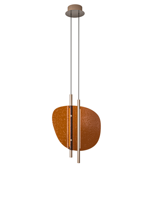 Italamp Clip 4050/S45 Pendant, Shiny champagne, brown glass