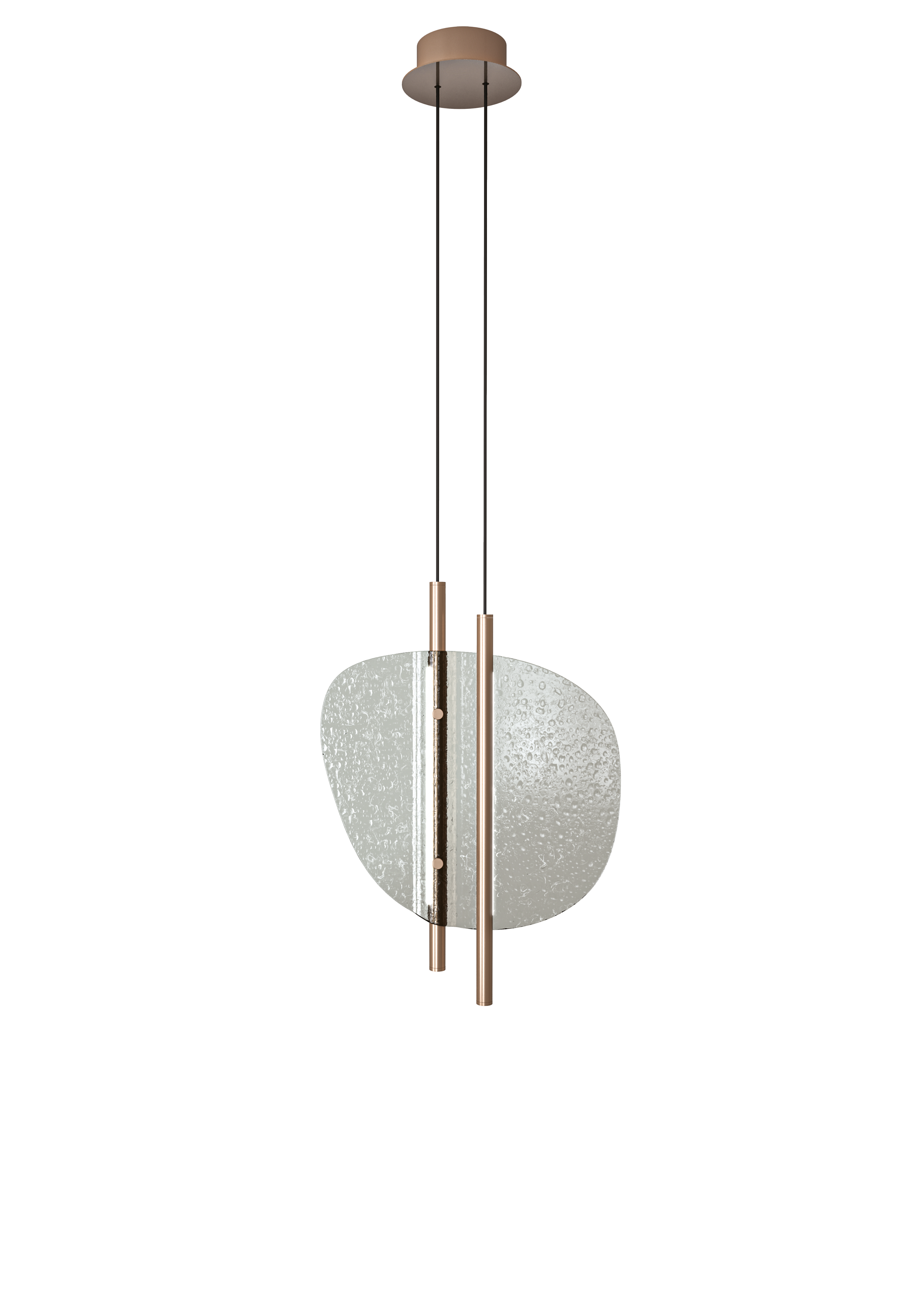 Italamp Clip 4050/S45 Pendant, Shiny champagne, grey glass