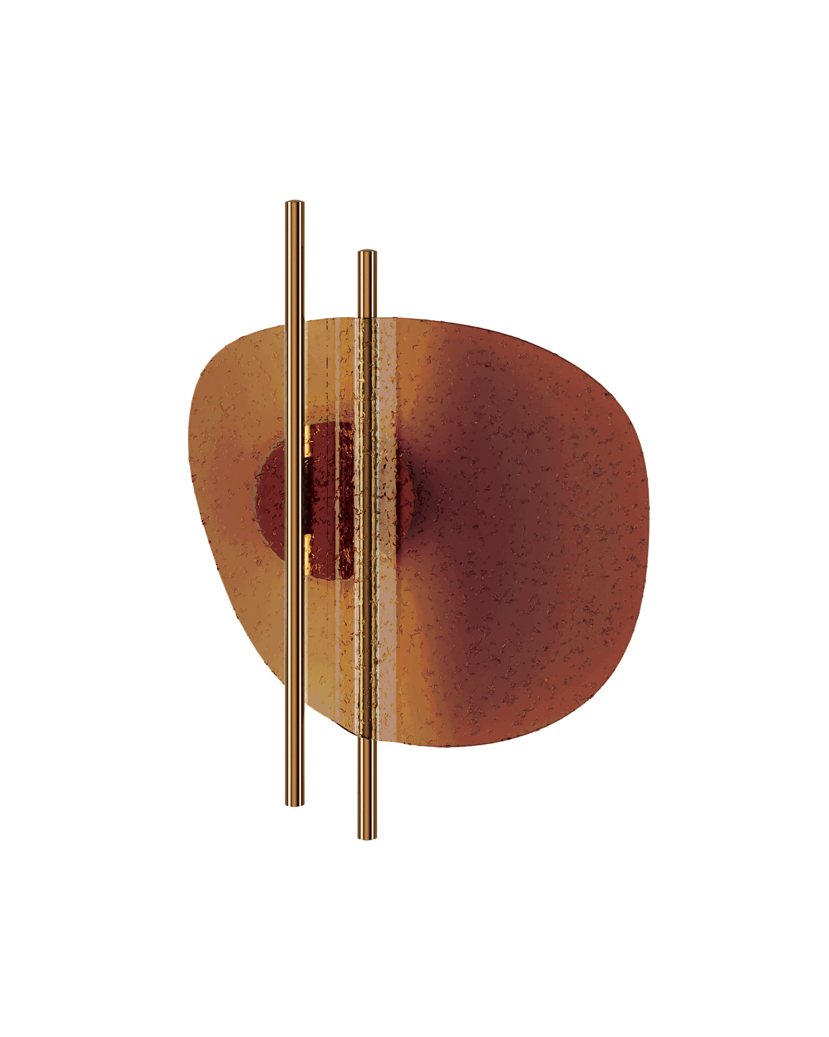 Italamp Clip 4050/AP45 Wall Light, Shiny champagne, brown glass