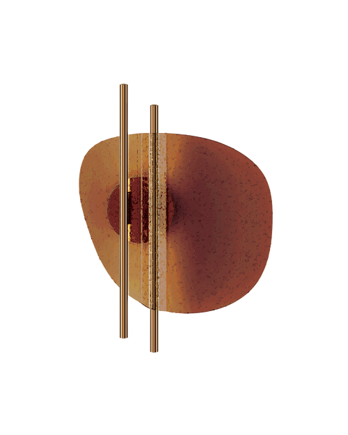 Italamp Clip 4050/AP45 Wall Light, Shiny champagne, brown glass