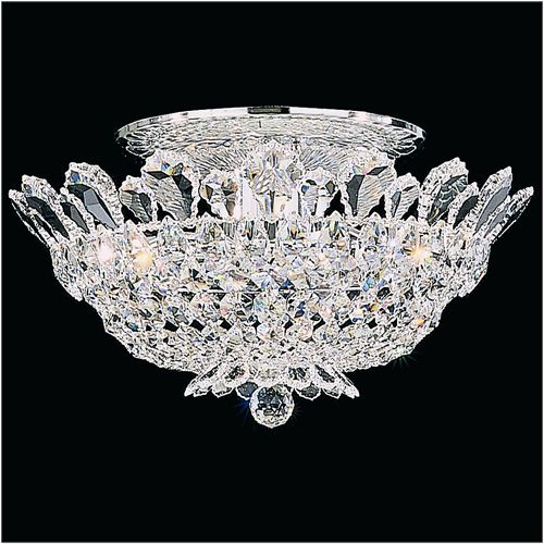 Schonbek Trilliane 8 Light Semi-Flush Mount in Polished Stainless Steel Clear Radiance Crystal