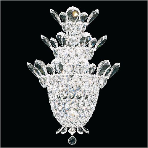 Schonbek Trilliane 4 Light Wall Sconce in Polished Stainless Steel with Clear Radiance Crystal