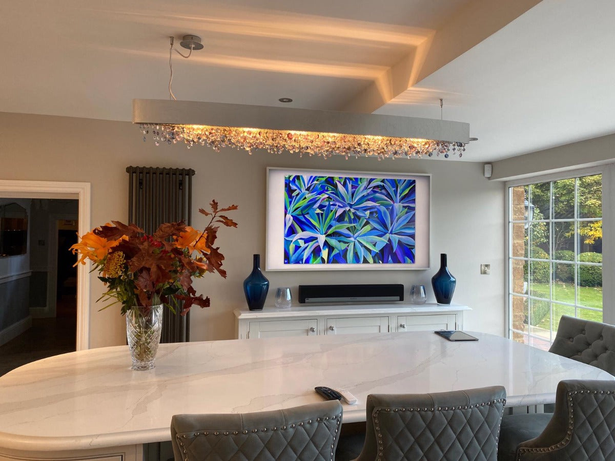 Masiero Ola Ceiling Large 160cm Island Pendant 6 x E14 Copper Leaf Copper Colours OLA-S6-OV-160-F03
