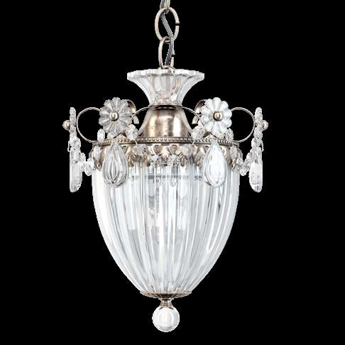 Schonbek Bagatelle Pendant Light Heritage Crystal in Antique Silver