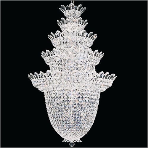 Schonbek Trilliane 48 Light Chandelier in Polished Stainless Steel with Clear Radiance Crystal