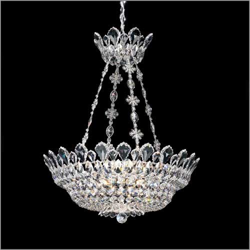 Schonbek Trilliane 12 Light Pendant in Polished Stainless Steel with Clear Radiance Crystal