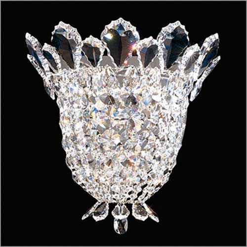 Schonbek Trilliane 3 Light Wall Sconce in Polished Stainless Steel with Clear Radiance Crystal