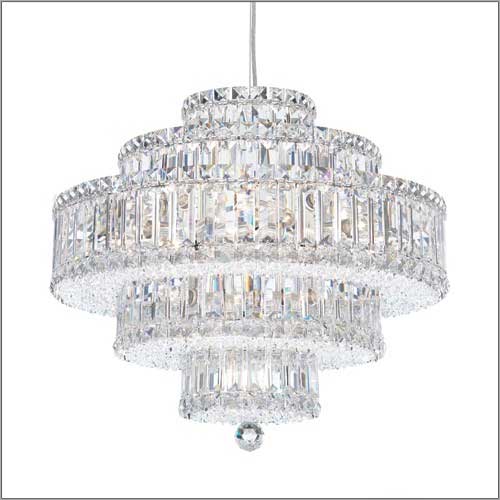Schonbek Plaza 22 Light Radiance Crystal Chandelier in Stainless Steel