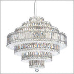 Schonbek Plaza 31 Light Pendant in Stainless Steel with Clear Radiance Crystal
