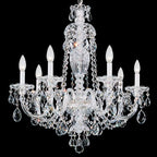 Schonbek Sterling 7 Light Heritage Crystal Chandelier in Silver