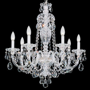 Schonbek Sterling 7 Light Heritage Crystal Chandelier in Silver