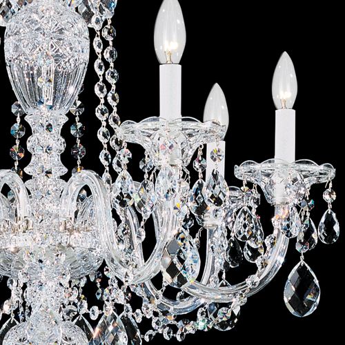 Schonbek Sterling 7 Light Heritage Crystal Chandelier in Silver