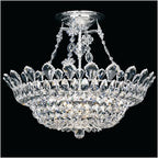 Schonbek Trilliane 10 Light Flush Mount in Polished Stainless Steel with Clear Radiance Crystal