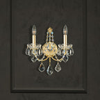 Schonbek Century 2 Light Wall Light Heritage Crystal in Gold