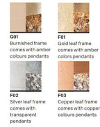Masiero Ola Ceiling Small 40cm Pendant 6 x E14 Gold Leaf Amber Colours OLA-S6-40-F01
