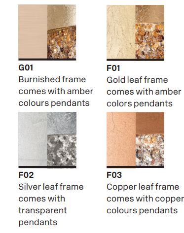 Masiero Ola Ceiling Large 160cm Island Pendant 6 x E14 Copper Leaf Copper Colours OLA-S6-OV-160-F03