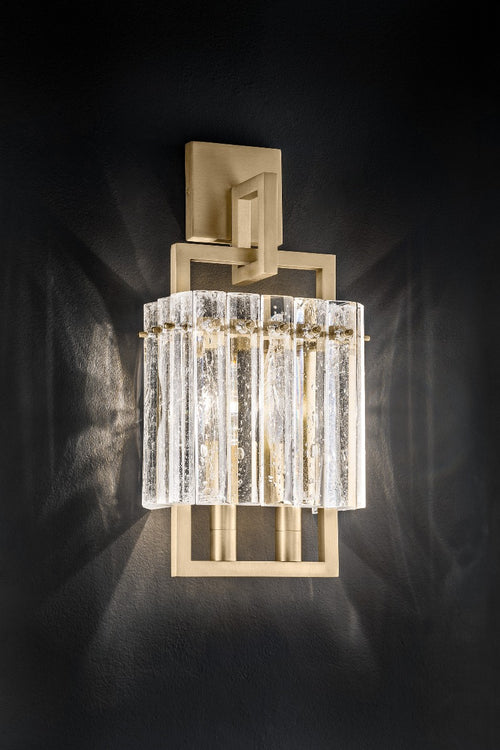Masiero Crek Twin Wall Light in Brushed Brass