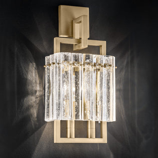 Masiero Crek Twin Wall Light in Brushed Brass