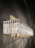 Masiero Crek Ceiling Large 123cm Bar Pendant 14 x E14 Brushed Brass CREK-S14-G18