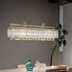 Masiero Crek Ceiling Large 123cm Bar Pendant 14 x E14 Brushed Brass CREK-S14-G18