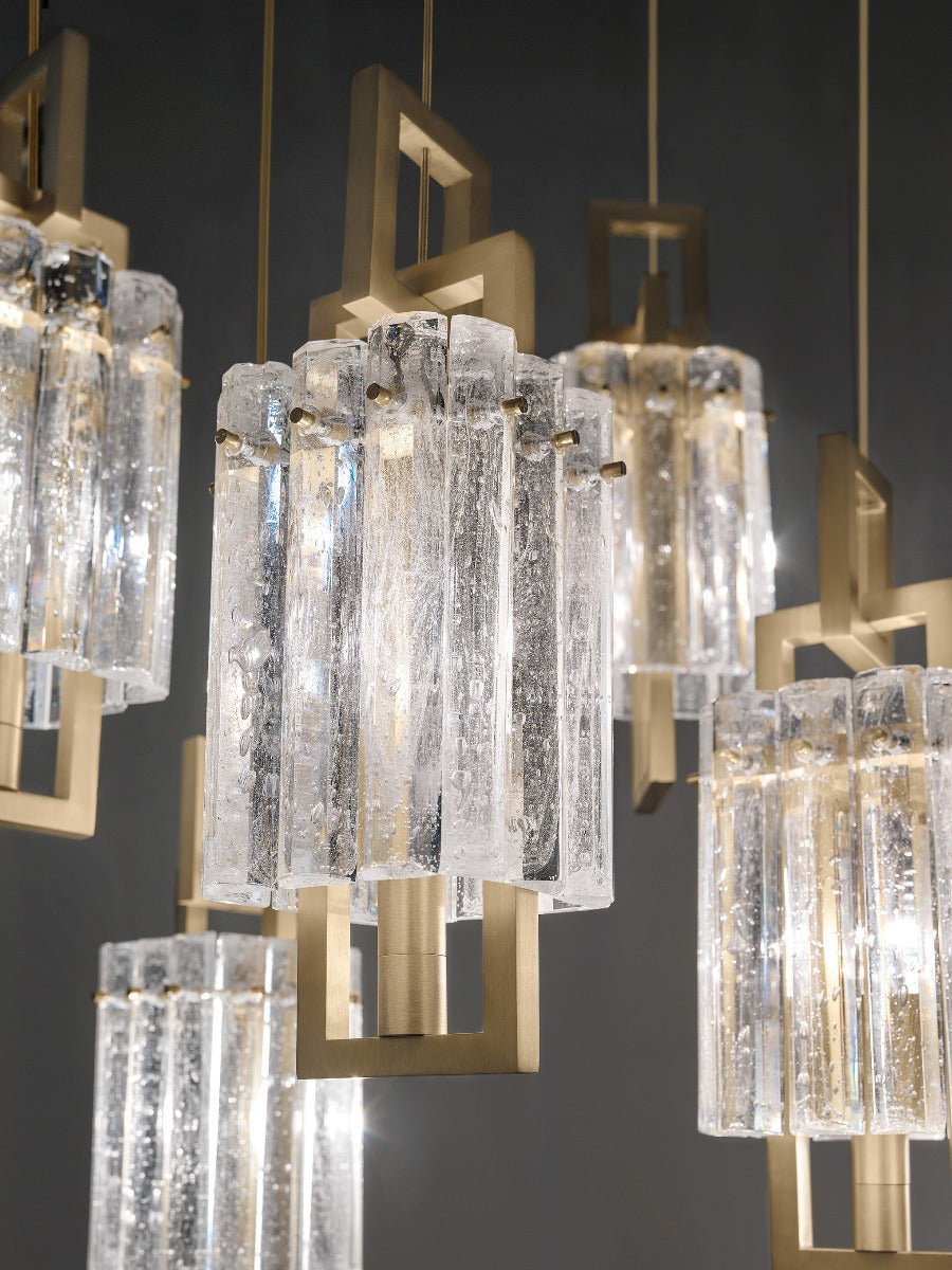 Masiero Crek Ceiling Multi-Arm Pendant 5 x E14 Brushed Brass CREK-S5-G18