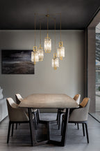 Masiero Crek Ceiling Multi-Arm Pendant 5 x E14 Brushed Brass CREK-S5-G18