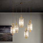 Masiero Crek Ceiling Multi-Arm Pendant 5 x E14 Brushed Brass CREK-S5-G18