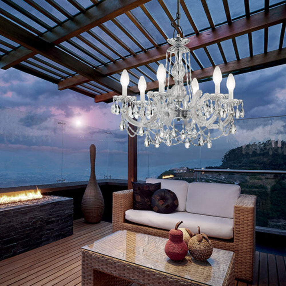 Masiero Drylight 6 Light Outdoor IP66 LED Chandelier White Polycarbonate DRYLIGHT-S6-WHITE