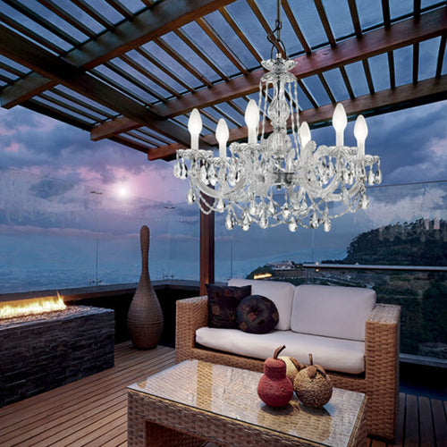Masiero Drylight 6 Light Outdoor IP66 LED Chandelier White Polycarbonate DRYLIGHT-S6-WHITE