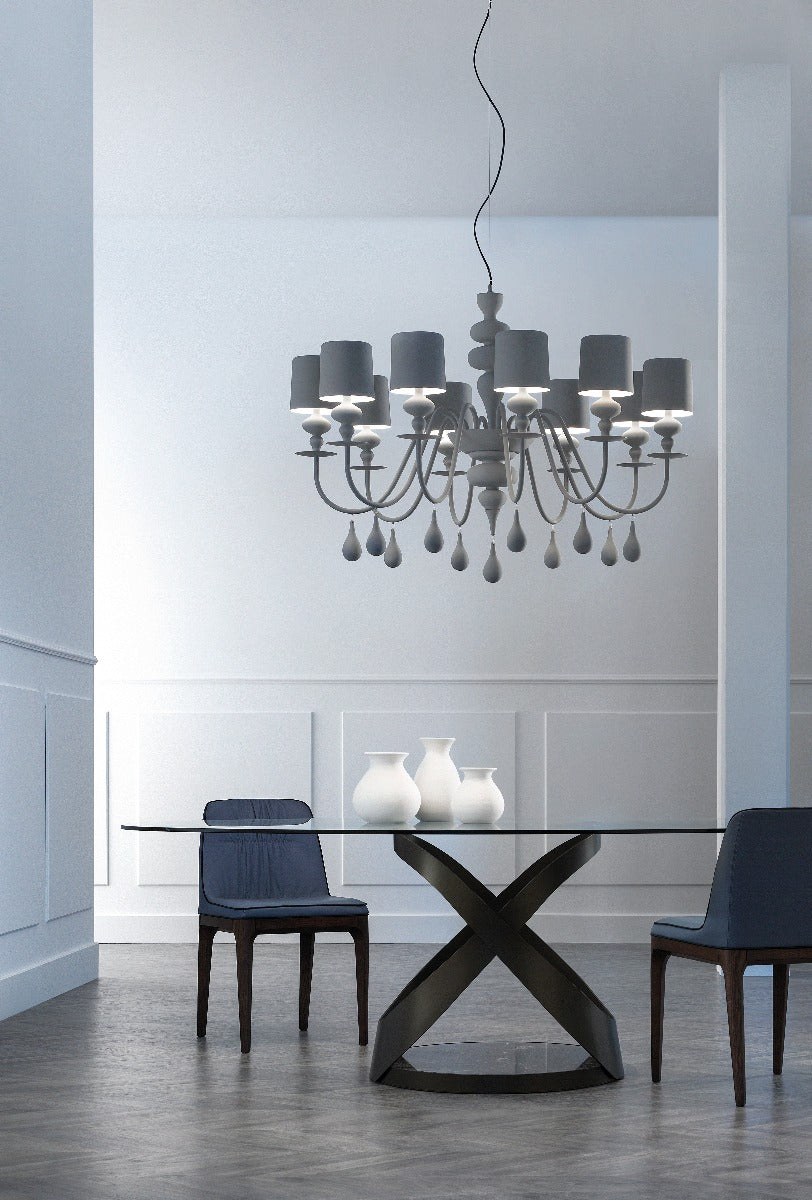 Masiero Eva Ceiling Large 110cm Pendant 10 x E14 Dark Grey EVA-S10-V72