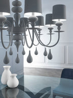 Masiero Eva Ceiling Large 110cm Pendant 10 x E14 Dark Grey EVA-S10-V72