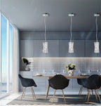 Schonbek Glissando Swarovski Crystal Pendant Light in Stainless Steel