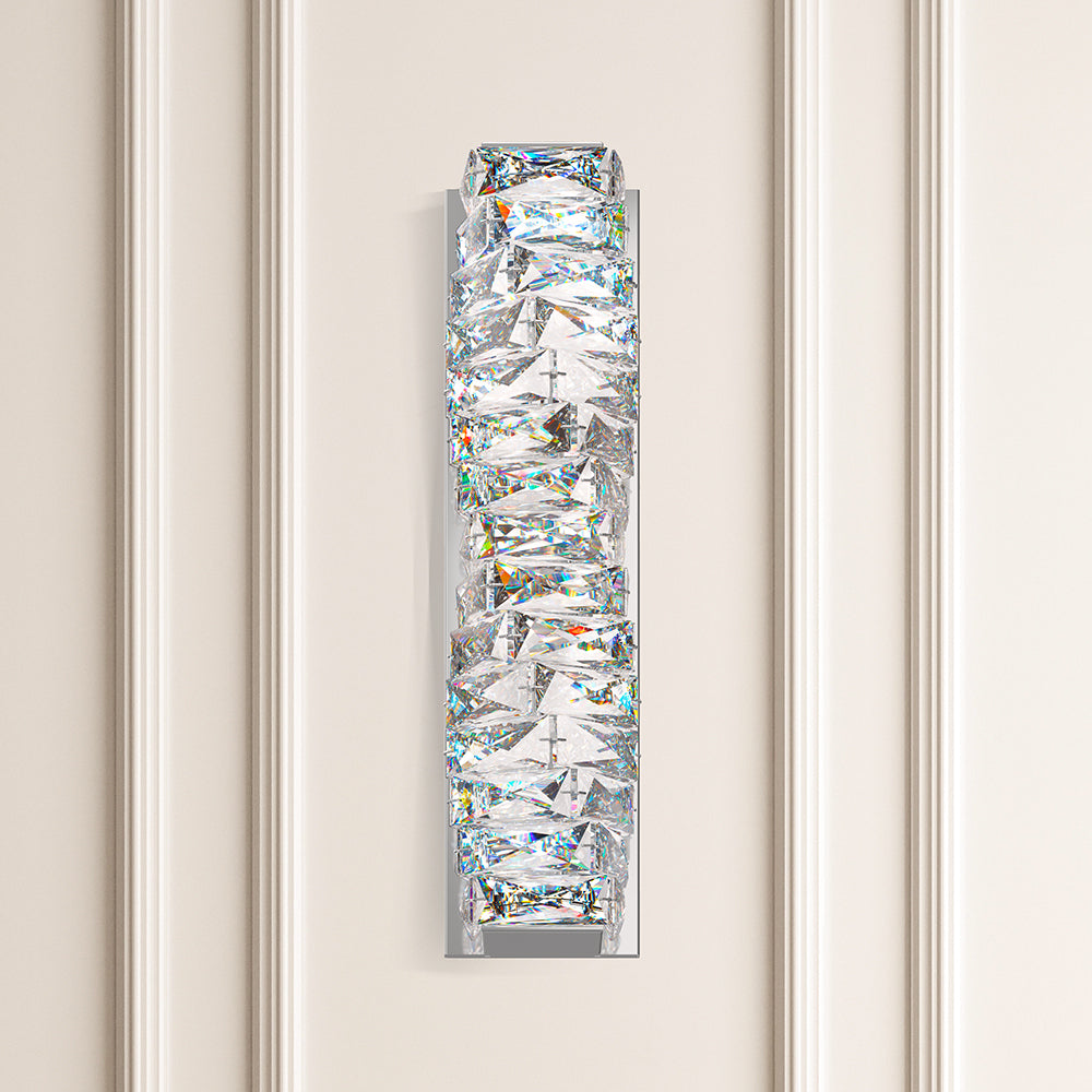 Schonbek Glissando 2 Light Wall Light with Swarovski Crystal in Stainless Steel