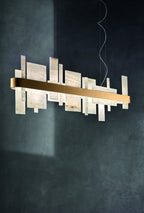 Masiero Honice Ceiling Small 100cm Bar Pendant 30W 5400lm Matt Gold HONICE-S100-V99
