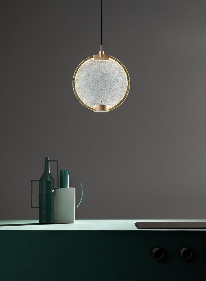 Masiero Horo 1 Light LED Hanging Glass Ceiling Pendant HORO-S1-TR