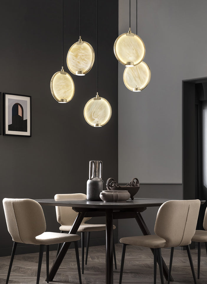 Masiero Horo 5 Light LED Hanging Glass Ceiling Pendant HORO-S5-SA
