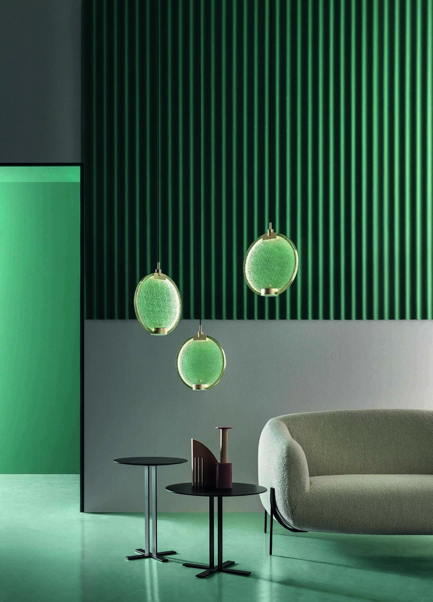 Masiero Horo 3 Light LED Hanging Glass Ceiling Pendant HORO-S3-VD
