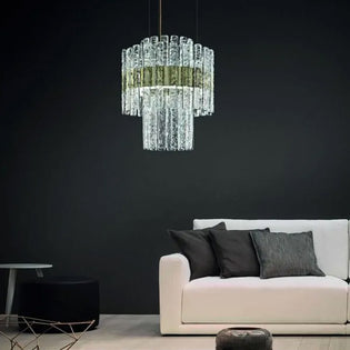 Masiero Vegas LED Round Glass Ceiling Pendant Champagne Leaf MAS/VEGAS-S-RD-40-DB