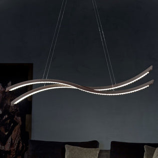 Masiero Libe Ceiling Large 160cm LED Bar Pendant Dark Wood LIBE-S160-W03