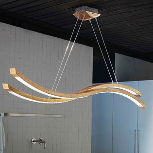 Masiero Libe Ceiling Large 160cm LED Bar Pendant Light Wood LIBE-S160-W01