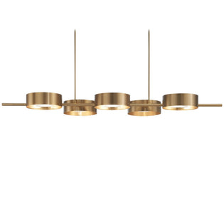 Masiero Sound Ceiling 191cm Bar Pendant 5 x G9 Brushed Gold SOUND-BIL5