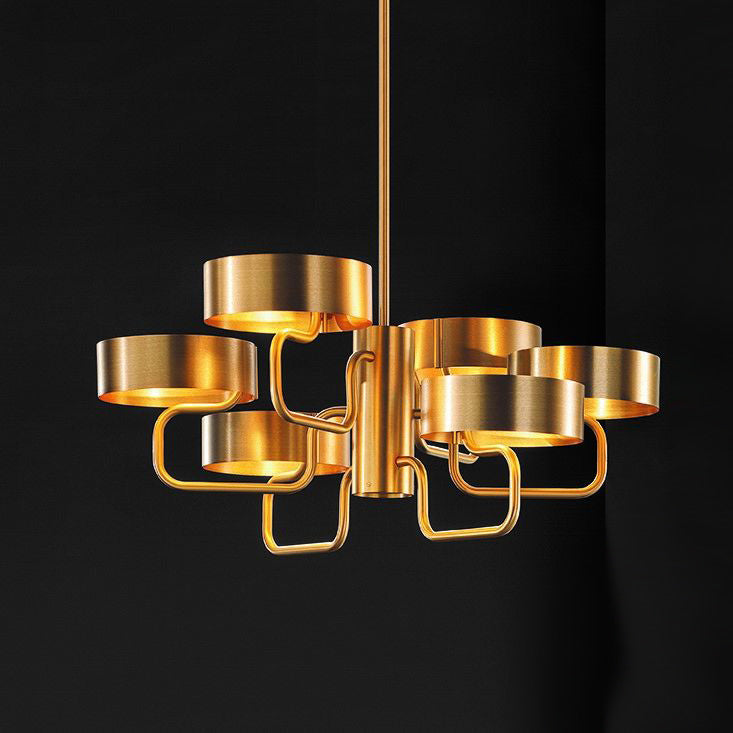 Masiero Sound Ceiling Large 110cm Pendant 6 x G9 Brushed Gold SOUND-S6