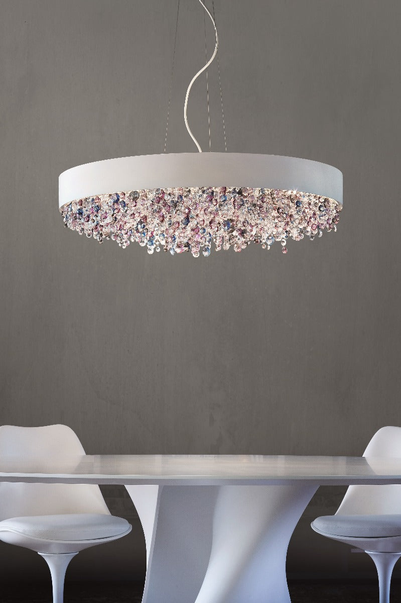 Masiero Ola Ceiling Large 90cm Pendant 8 x E27 Matt White OLA-S6-90-V95