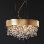 Masiero Ola Ceiling Small 40cm Pendant 6 x E14 Gold Leaf Amber Colours OLA-S6-40-F01