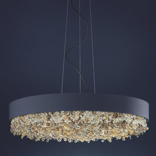 Masiero Ola Ceiling Large 90cm Pendant 8 x E27 Navy Blue Amber Colours OLA-S6-90-V50