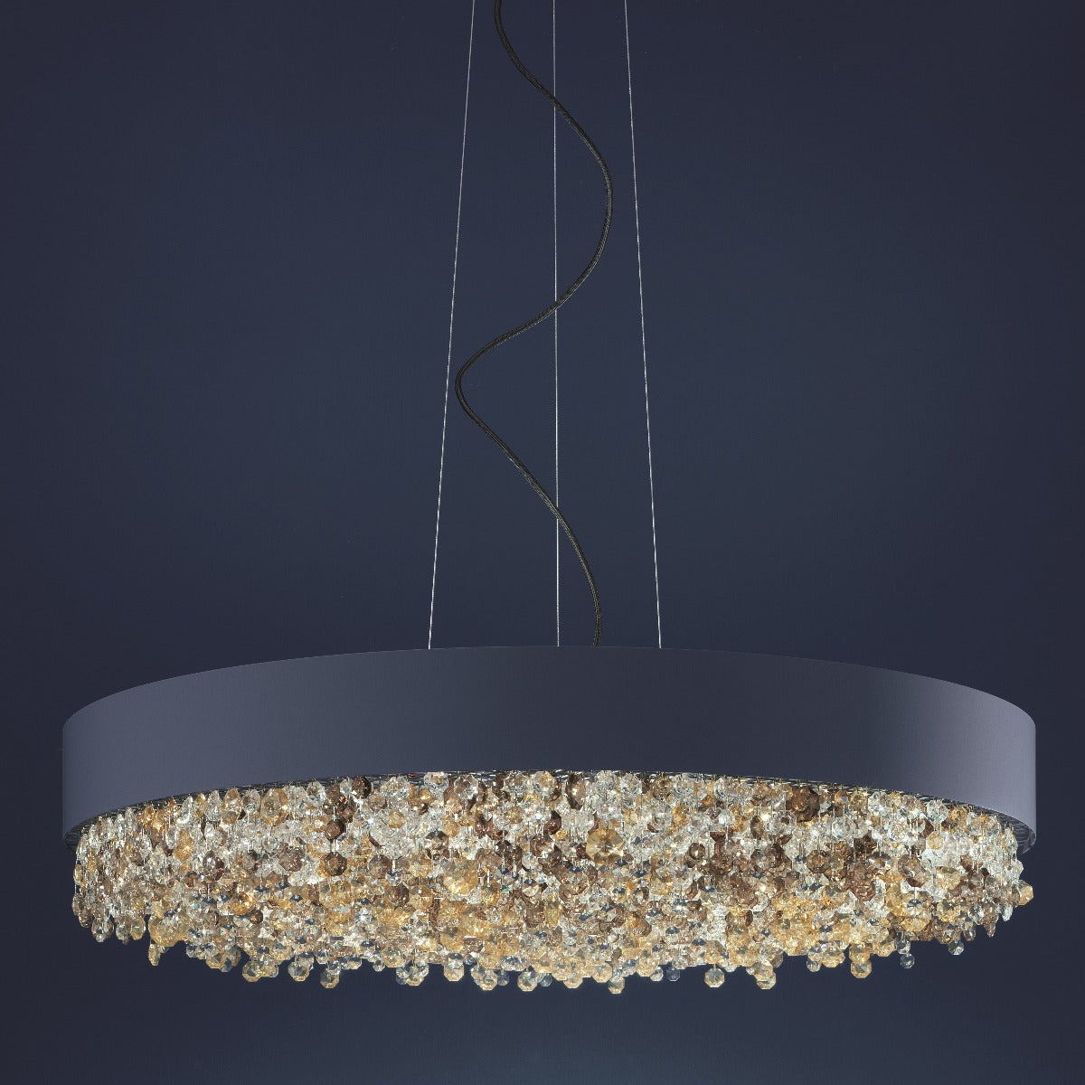Masiero Ola Ceiling Large 90cm Pendant 8 x E27 Navy Blue Amber Colours OLA-S6-90-V50
