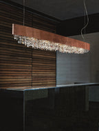 Masiero Ola Ceiling Large 160cm Island Pendant 6 x E14 Copper Leaf Copper Colours OLA-S6-OV-160-F03