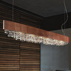 Masiero Ola Ceiling Large 160cm Island Pendant 6 x E14 Copper Leaf Copper Colours OLA-S6-OV-160-F03