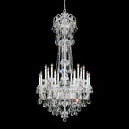 Schonbek Olde World 23 Light Chandelier in Polished Silver with Clear Heritage Handcut Crystal